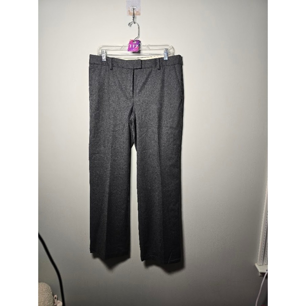 Talbots Womens Pants Gray Italian Flannel Windsor Wool Blend Trousers Size 10L